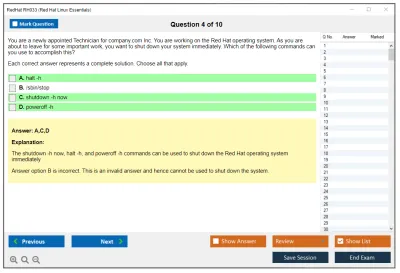 RedHat RH033 Red Hat Linux Essentials Practice test exam simulator test engine exam Prep practice test questions answers Image 4