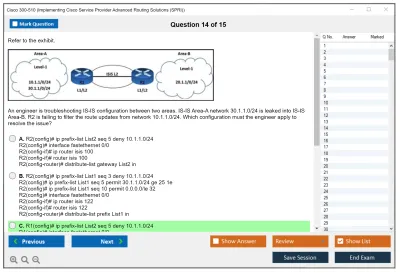 Cisco 300-510 Implementing Cisco Service Provider Advanced Routing Solutions Practice test exam simulator test engine exam Prep practice test questions answers Image 14