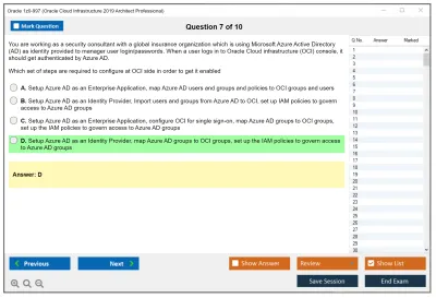 Oracle 1z0-997 Oracle Cloud Infrastructure 2019 Architect Professional Practice test exam simulator test engine exam Prep practice test questions answers Image 7