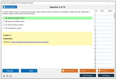 Isaca CCAK Certificate of Cloud Auditing Knowledge Practice test exam simulator test engine exam Prep practice test questions answers Image 5