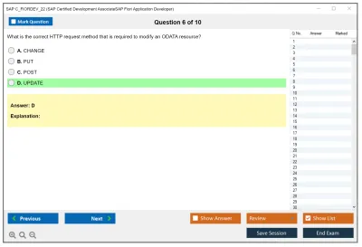 SAP C_FIORDEV_22 SAP Certified Development AssociateSAP Fiori Application Developer Practice test exam simulator test engine exam Prep practice test questions answers Image 6
