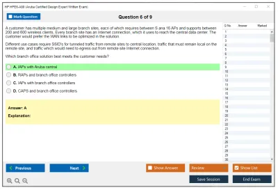 HP HPE6-A80 Aruba Certified Design Expert Written Exam Practice test exam simulator test engine exam Prep practice test questions answers Image 6