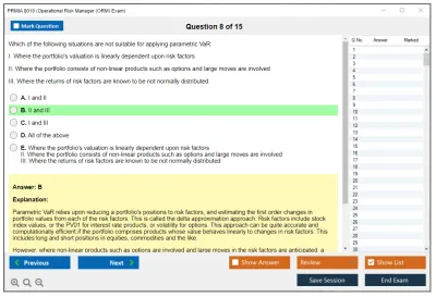 PRMIA 8010 Operational Risk Manager (ORM) Exam Practice test exam simulator test engine exam Prep practice test questions answers Image 8
