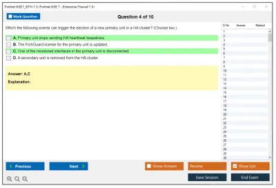 Fortinet NSE7_EFW-7.0 Fortinet NSE 7 - Enterprise Firewall 7.0 Practice test exam simulator test engine exam Prep practice test questions answers Image 4