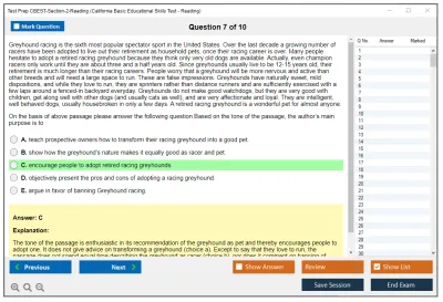 Test Prep CBEST-Section-2-Reading California Basic Educational Skills Test - Reading Practice test exam simulator test engine exam Prep practice test questions answers Image 7