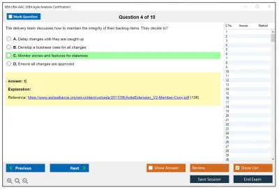 IIBA IIBA-AAC IIBA Agile Analysis Certification Practice test exam simulator test engine exam Prep practice test questions answers Image 4