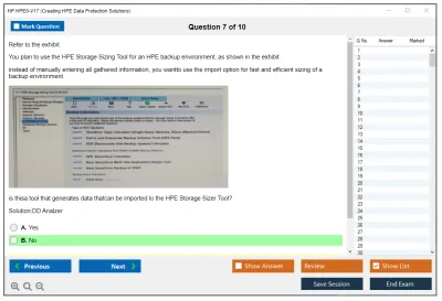 HP HPE0-V17 Creating HPE Data Protection Solutions Practice test exam simulator test engine exam Prep practice test questions answers Image 7