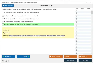 Microsoft AZ-801 Configuring Windows Server Hybrid Advanced Services Practice test exam simulator test engine exam Prep practice test questions answers Image 8