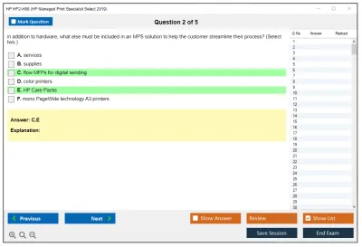HP HP2-H86 HP Managed Print Specialist Select 2019 Practice test exam simulator test engine exam Prep practice test questions answers Image 2