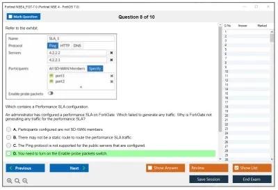 Fortinet NSE4_FGT-7.0 Fortinet NSE 4 - FortiOS 7.0 Practice test exam simulator test engine exam Prep practice test questions answers Image 8