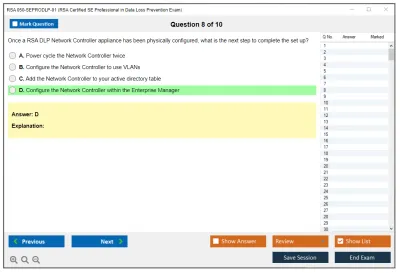 RSA 050-SEPRODLP-01 RSA Certified SE Professional in Data Loss Prevention Exam Practice test exam simulator test engine exam Prep practice test questions answers Image 8