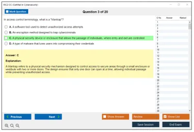 ISC2 CC Certified in Cybersecurity Practice test exam simulator test engine exam Prep practice test questions answers Image 3