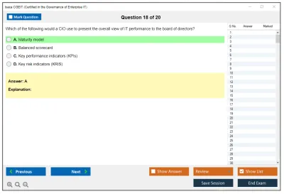 Isaca CGEIT Certified in the Governance of Enterprise IT Exam Practice test exam simulator test engine exam Prep practice test questions answers Image 18