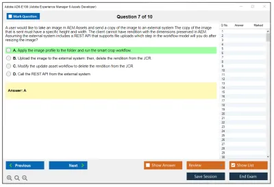 Adobe AD0-E100 Adobe Experience Manager 6 Assets Developer Practice test exam simulator test engine exam Prep practice test questions answers Image 7