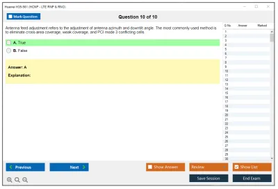 Huawei H35-561 HCNP - LTE RNP & RNO Practice test exam simulator test engine exam Prep practice test questions answers Image 10