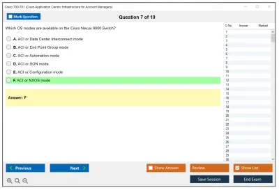 Cisco 700-701 Cisco Application Centric Infrastructure for Account Managers Practice test exam simulator test engine exam Prep practice test questions answers Image 7