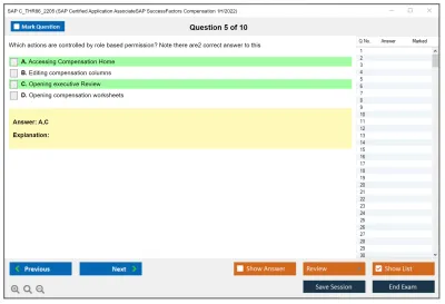 SAP C_THR86_2205 SAP Certified Application AssociateSAP SuccessFactors Compensation 1H/2022 Practice test exam simulator test engine exam Prep practice test questions answers Image 5