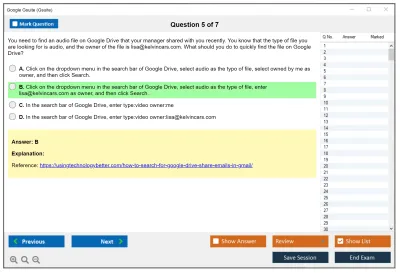 Google Gsuite G Suite Certification Practice test exam simulator test engine exam Prep practice test questions answers Image 5