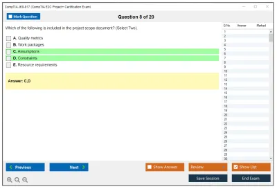 CompTIA JK0-017 CompTIA E2C Project+ Certification Exam Practice test exam simulator test engine exam Prep practice test questions answers Image 8