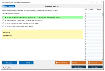 IBM C1000-109 IBM Cloud Professional Developer v4 Practice test exam simulator test engine exam Prep practice test questions answers Image 8