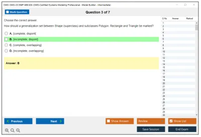 OMG OMG-OCSMP-MBI300 OMG-Certified Systems Modeling Professional - Model Builder – Intermediate Practice test exam simulator test engine exam Prep practice test questions answers Image 3