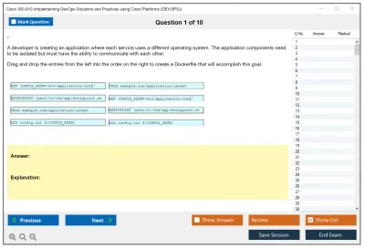 Cisco 300-910 Implementing DevOps Solutions and Practices using Cisco Platforms (DEVOPS) Practice test exam simulator test engine exam Prep practice test questions answers Image 1