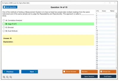 Six Sigma LSSBB Lean Six Sigma Black Belt Practice test exam simulator test engine exam Prep practice test questions answers Image 14