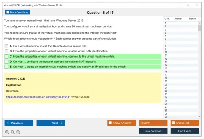 Microsoft 70-741 Networking with Windows Server 2016 Practice test exam simulator test engine exam Prep practice test questions answers Image 8