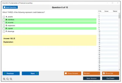 Cima BA3 Fundamentals of Financial Accounting Practice test exam simulator test engine exam Prep practice test questions answers Image 6