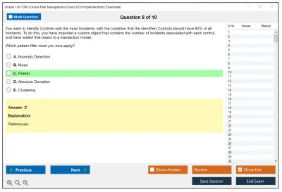 Oracle 1z0-1058 Oracle Risk Management Cloud 2019 Implementation Essentials Practice test exam simulator test engine exam Prep practice test questions answers Image 8