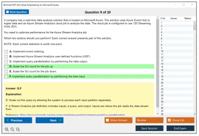 Microsoft DP-203 Data Engineering on Microsoft Azure Practice test exam simulator test engine exam Prep practice test questions answers Image 9