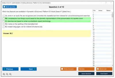 Veritas VCS-411 Administration of Veritas eDiscovery Platform 8.0 for Administrators Practice test exam simulator test engine exam Prep practice test questions answers Image 3