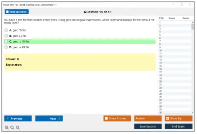 Novell 050-720 SUSE Certified Linux Administrator 11 Practice test exam simulator test engine exam Prep practice test questions answers Image 10
