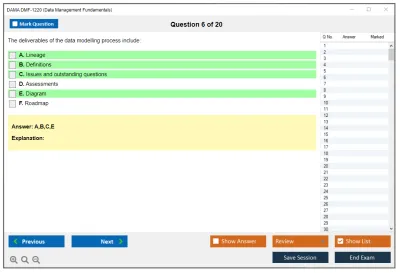 DAMA DMF-1220 Data Management Fundamentals Practice test exam simulator test engine exam Prep practice test questions answers Image 6