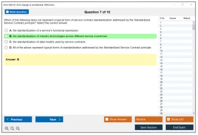SOA S90.03 SOA Design & Architecture Practice test exam simulator test engine exam Prep practice test questions answers Image 7