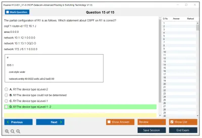 Huawei H12-831_V1-0 HCIP-Datacom-Advanced Routing & Switching Technology V1.0 Practice test exam simulator test engine exam Prep practice test questions answers Image 15