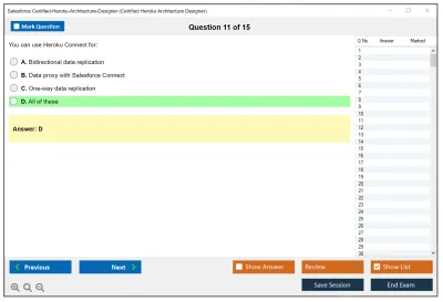 Salesforce Certified-Heroku-Architecture-Designer Salesforce Certified Heroku Architect Practice test exam simulator test engine exam Prep practice test questions answers Image 11