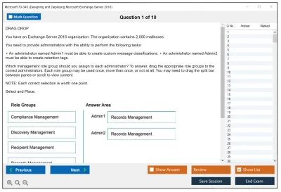 Microsoft 70-345 Designing and Deploying Microsoft Exchange Server 2016 Practice test exam simulator test engine exam Prep practice test questions answers Image 1