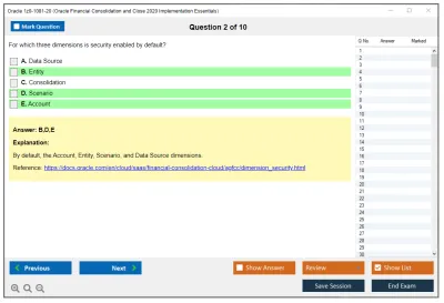 Oracle 1z0-1081-20 Oracle Financial Consolidation and Close 2020 Implementation Essentials Practice test exam simulator test engine exam Prep practice test questions answers Image 2