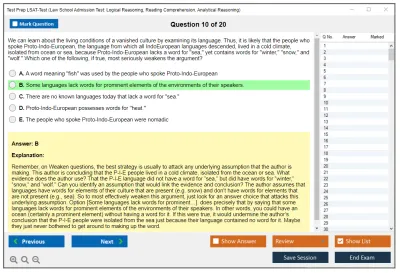Test Prep LSAT-Test Law School Admission Test: Logical Reasoning, Reading Comprehension, Analytical Reasoning Practice test exam simulator test engine exam Prep practice test questions answers Image 10