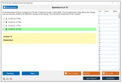 IFPUG I40-420 Certified Function Point Specialist Practice test exam simulator test engine exam Prep practice test questions answers Image 8