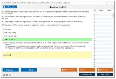 IIA IIA-CIA-Part1 Essentials of Internal Auditing Practice test exam simulator test engine exam Prep practice test questions answers Image 10