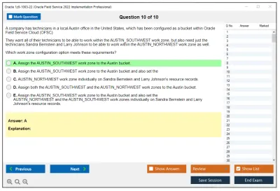 Oracle 1z0-1003-22 Oracle Field Service 2022 Implementation Professional Practice test exam simulator test engine exam Prep practice test questions answers Image 10