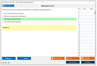 EMC DES-2T13 Specialist – Cloud Architect, Cloud Infrastructure Exam Practice test exam simulator test engine exam Prep practice test questions answers Image 8