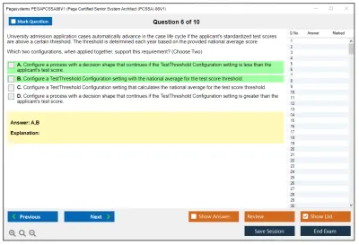 Pegasystems PEGAPCSSA86V1 Pega Certified Senior System Architect (PCSSA) 86V1 Practice test exam simulator test engine exam Prep practice test questions answers Image 6