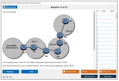 Alcatel-Lucent 4A0-101 Alcatel-Lucent Interior Routing Protocols and High Availability Practice test exam simulator test engine exam Prep practice test questions answers Image 11