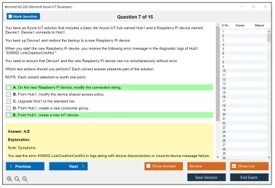 Microsoft AZ-220 Microsoft Azure IoT Developer Practice test exam simulator test engine exam Prep practice test questions answers Image 7