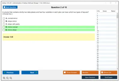 Veritas VCS-261 Administration of Veritas InfoScale Storage 7.3 for UNIX/Linux Practice test exam simulator test engine exam Prep practice test questions answers Image 2