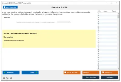 Microsoft MS-900 Microsoft 365 Fundamentals Practice test exam simulator test engine exam Prep practice test questions answers Image 5