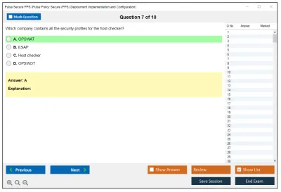 Pulse Secure PPS Pulse Policy Secure (PPS) Deployment Implementation and Configuration Practice test exam simulator test engine exam Prep practice test questions answers Image 7